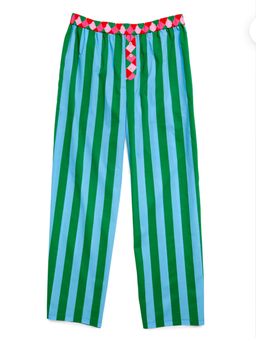 Green festive striped boxer pant