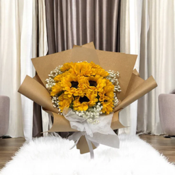 12 Sunflower & Baby’s Breath Bouquet