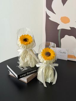 (ST001) XS size 1 Stalk Sunflower Transparent Bouquet 