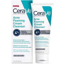 CeraVe - Acne Foaming Cream Cleanser, 4% Benzoyl Peroxide