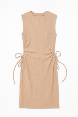 Vestido beige ajustado con aberturas laterales - Size M