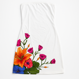 Vestido strapless blanco floral - Size M