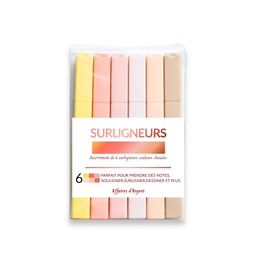 🎨 Boite de 6 surligneurs pastel