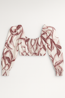 Top romántico estampado con mangas abullonadas - Size S