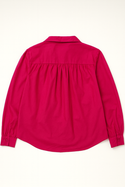 Camisa fucsia oversize con bolsillos frontales - Size XS/S