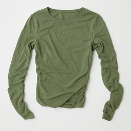 Blusa verde olivo asimétrica con fruncidos - Size M