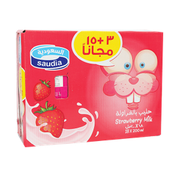 SAUDIA STRAWBERRY MILK (S) 18*200ML
