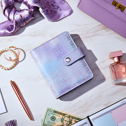 💜 Classeur A7 puzzle lavande holographique