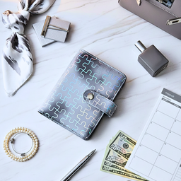 🖤 Classeur A7 puzzle gris holographique