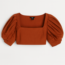 Top corto color terracota con mangas globo - Size M