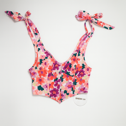 Top floral con lazos en los tirantes - Size M