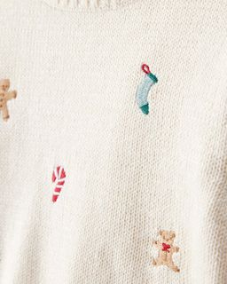 Baby Holiday Print Long-Sleeve Sweater & Pant Set 