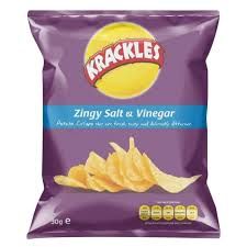 Krackles zingy salt and vinegar 125g