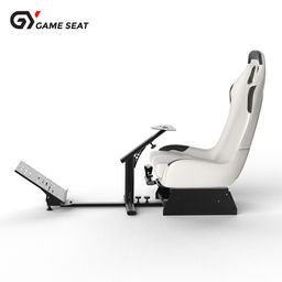 Cockpit simulador de corrida para todos os volantes Logitech G923|G29|G920|FlashFire F111|Megacom|Thrustmaster|Fanatec|PlayStation 5/4|Xbox Series S/X|PC com suporte para câmbio, branco