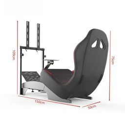 Cockpit simulador de corrida para todos os volantes Logitech G923|G29|G920|FlashFire F111|Megacom|Thrustmaster|Fanatec|PlayStation 5/4|Xbox Series S/X|PC com suporte para câmbio, branco