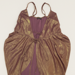 Blusa metálica bronce con escote profundo - Size M