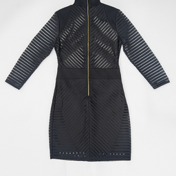 Vestido negro con transparencias y mangas largas - Size M