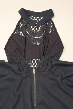 Vestido azul marino con encaje y falda amplia - Size L