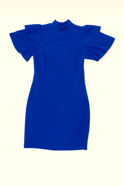 Vestido azul royal con mangas voladas - Size M