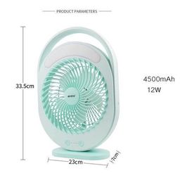 Kamisafe Rechargeable LED Multi-Functional Fan,4500mAh,3 Speed,With Night Light,Table Fan