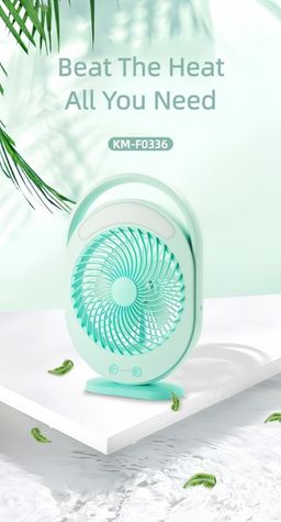 Kamisafe Rechargeable LED Multi-Functional Fan,4500mAh,3 Speed,With Night Light,Table Fan