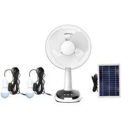 Lontor 12 Inch Rechargeable Table Fan With Solar Panel