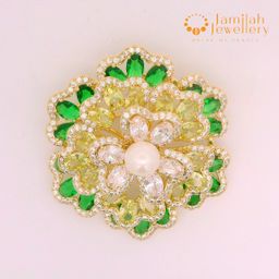 Brooch 18k Gold Plated Ocean Pearl