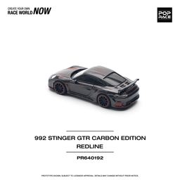 POP RACE MODEL 1/64 PORSCHE 992 STINGER GTR CARBON EDITION - RED LINE