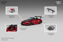 MICRO TURBO MODEL 1/64 CUSTOM S2000 JS RACING - CANDY RED