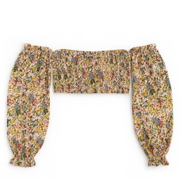 Blusa floral estilo campesina con hombros descubiertos - Size M