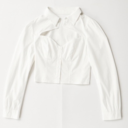 Camisa blanca con escote corazón - Size M