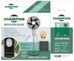 Ventilateur sur pied solaire rechargeable