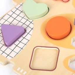 TopBright Happy Dinosaur – Wooden Shape Sorter (16pcs)