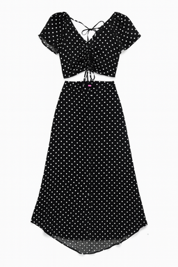 Conjunto de lunares negro de dos piezas - Size L