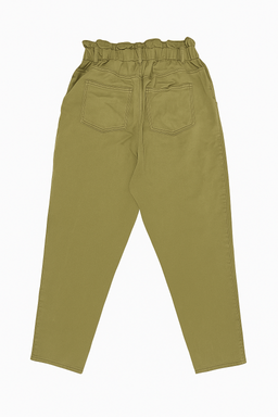 Pantalón verde olivo con pretina fruncida - Size 8