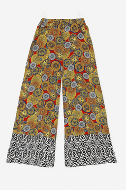 Pantalón boho multicolor con ruedo étnico - Size M