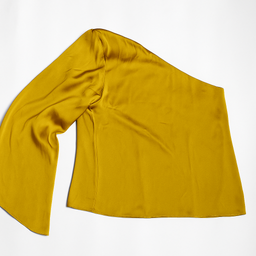 Blusa mostaza asimétrica de seda - Size M