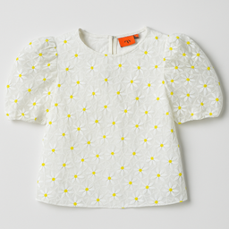 Blusa blanca bordada con margaritas - Size M