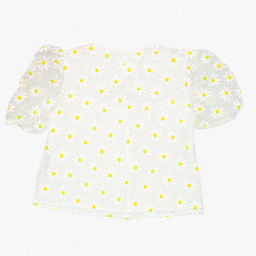 Blusa blanca bordada con margaritas - Size M