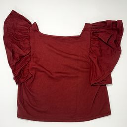 Blusa terracota con mangas de volante - Size L