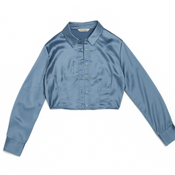 Blusa satinada azul manga larga Stradivarius - Size M