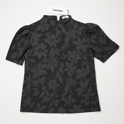 Blusa negra estampada de flores Calvin Klein - Size M