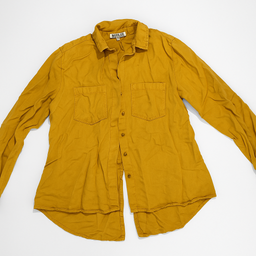 Camisa mostaza con bolsillos frontales - Size S
