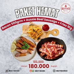 Paket HEMAT American Breakfast With 1KG Fries (Bacon 500gr+Aussie Beef 500gr+ Fries 1kg)
