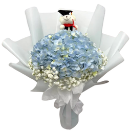 Light Blue Hydrangea with Baby Breath