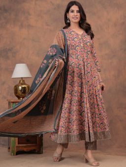 COTTON ANARKALI FULLSET