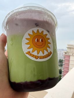 Blueberry Cold Foam Matcha Latte