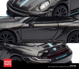 POP RACE MODEL 1/64 PORSCHE 992 STINGER GTR CARBON EDITION - BLUE LINE