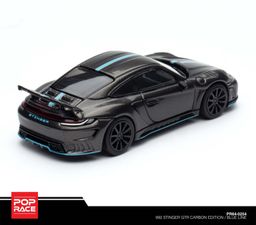 POP RACE MODEL 1/64 PORSCHE 992 STINGER GTR CARBON EDITION - BLUE LINE