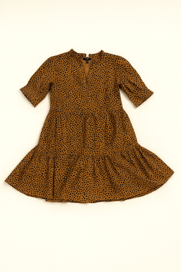 Vestido animal print marrón con vuelo - Size M